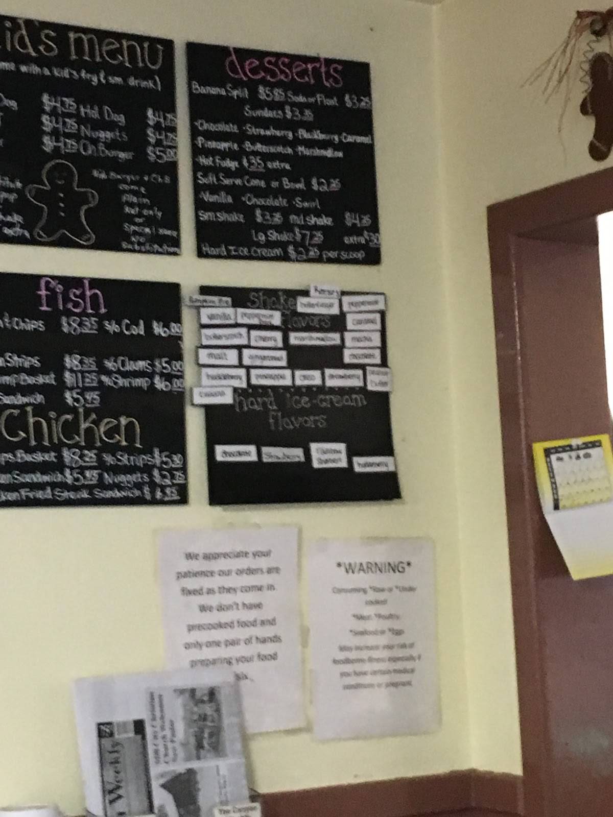 Menu at The Gingerbread House restaurant, Mehama