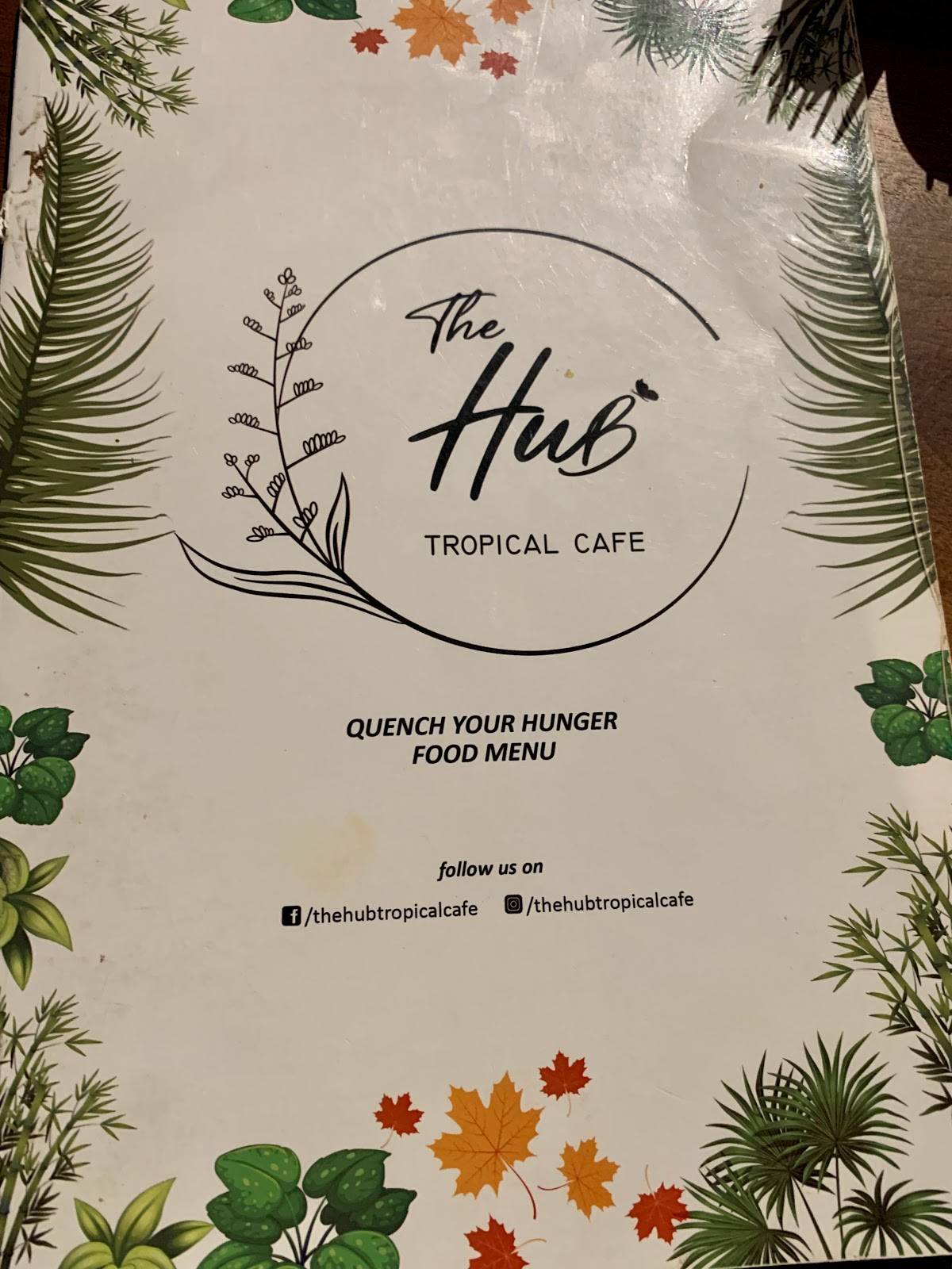 Menu at The Hub Tropical cafe, Anantapur