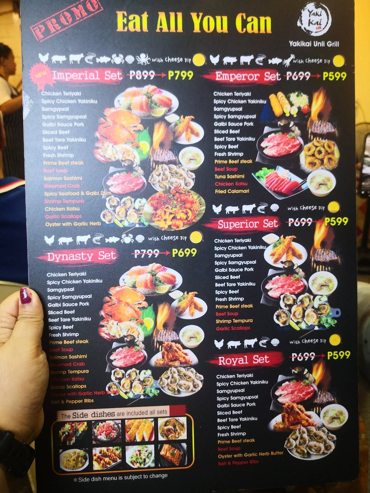 Menu at Yakikai Unli Grill restaurant, Quezon City