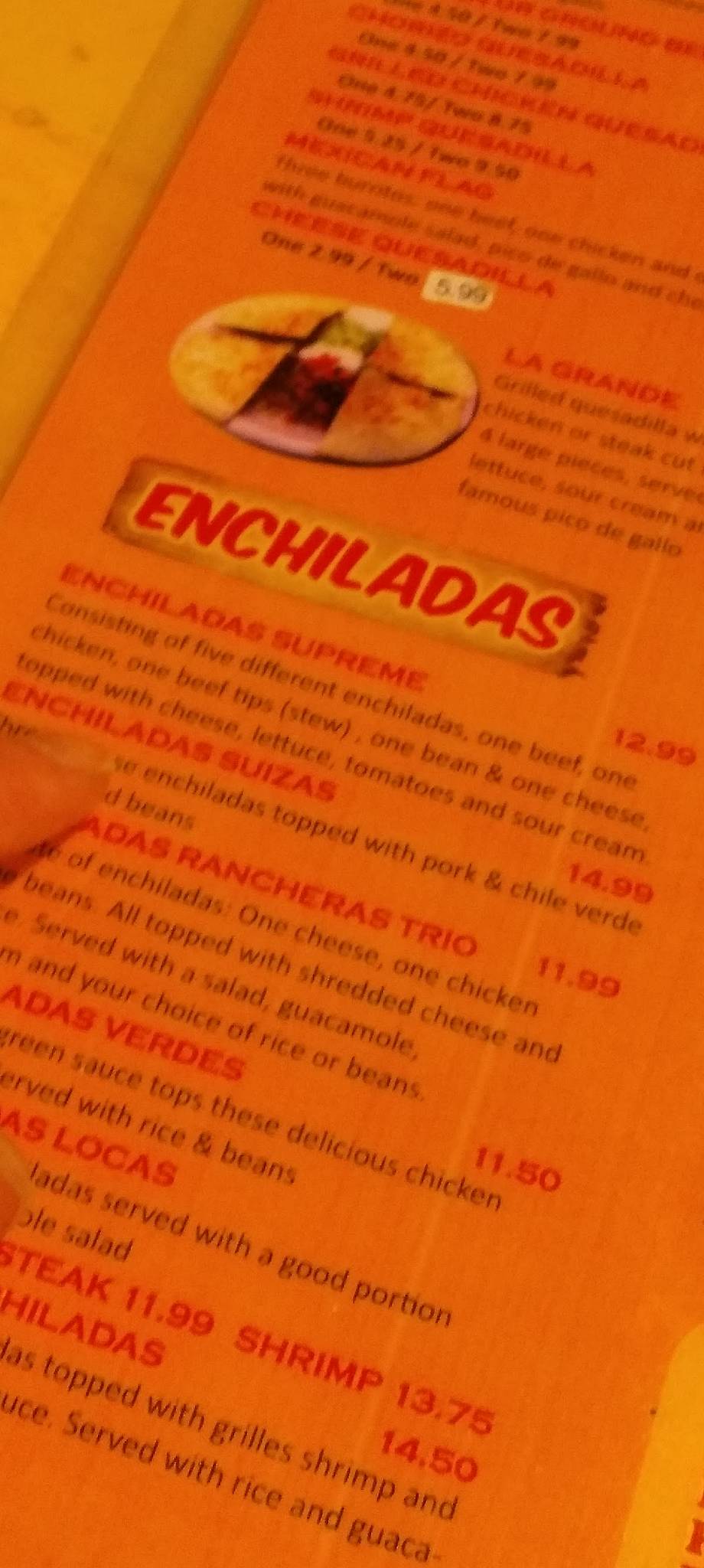 Menu at El Burrito Loco restaurant, Big Rapids