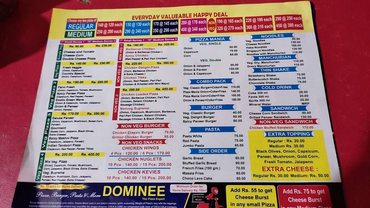 Menu at Dominee The Pizza Expert, Jagraon