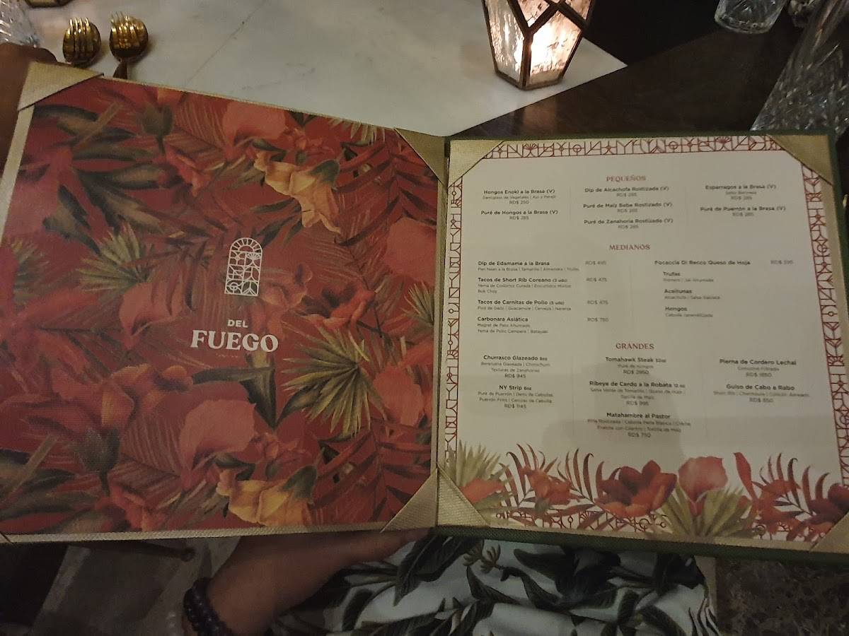 Menu at Maraca restaurant, Santo Domingo
