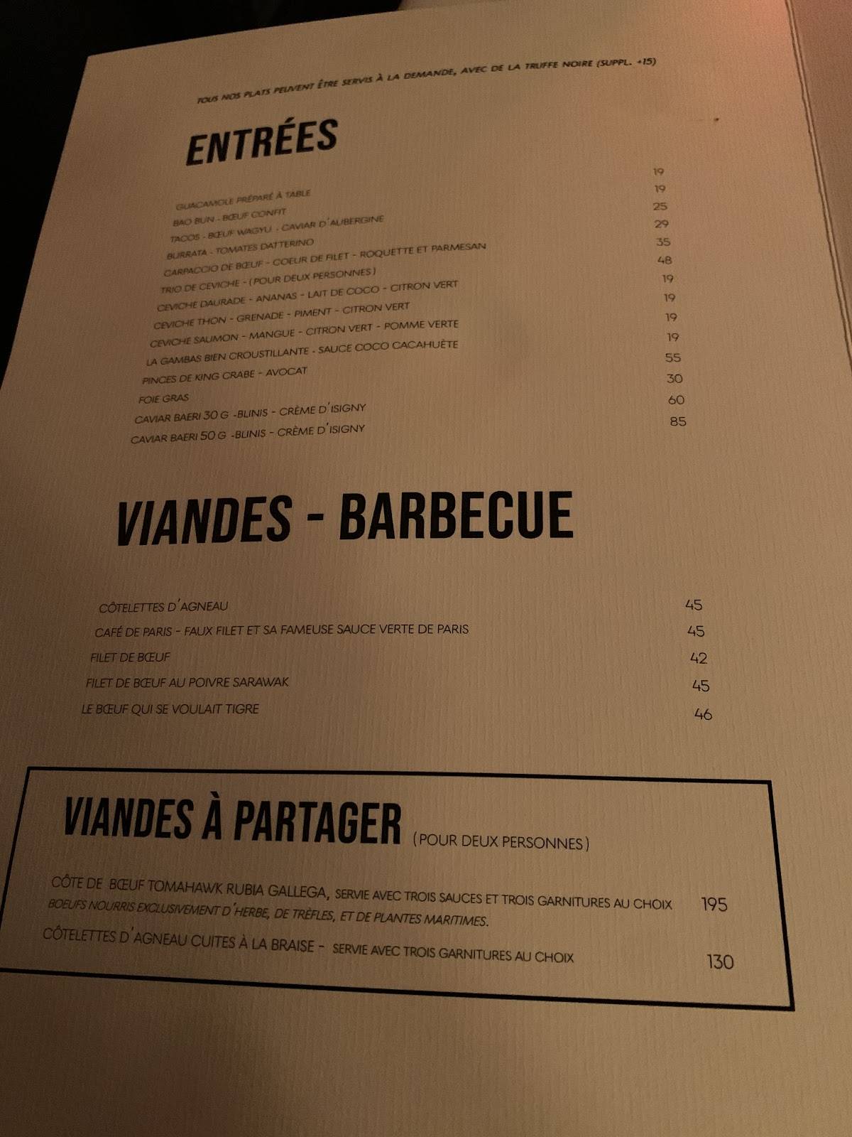 Menu at Staya restaurant, Courbevoie