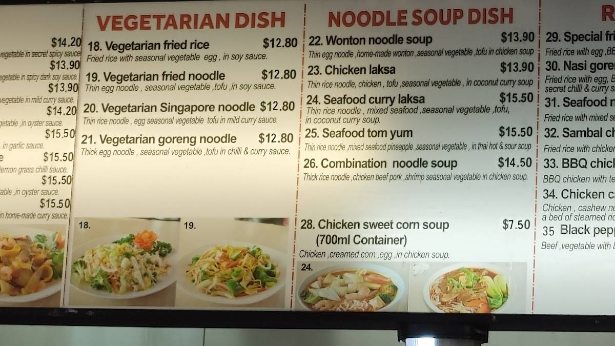 Menu at Taylors Noodle and Dumpling Bar, Taylors Lakes
