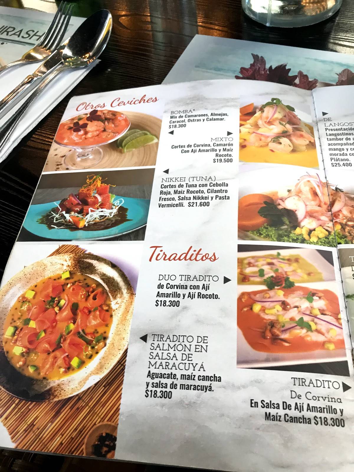 Carta del restaurante Coctel del Mar, Bogotá, Av. Cra 19 12326