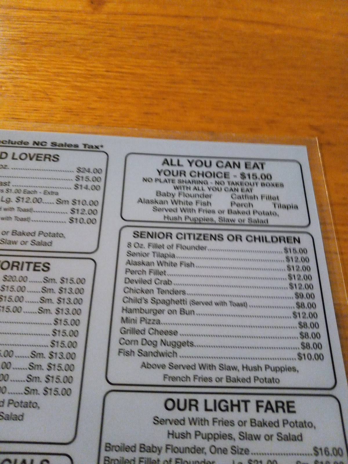 Menu at Jay's Downtowner Restaurant, Albemarle