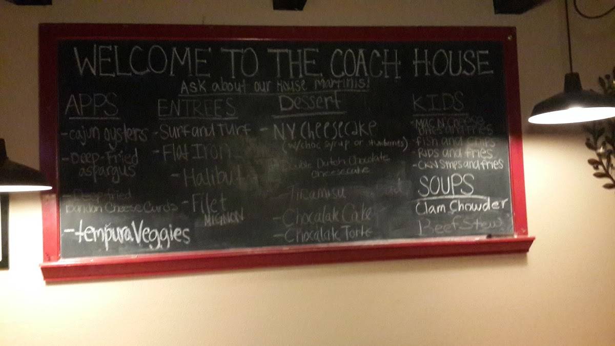 Menu at Coach House BBQ, Coos Bay