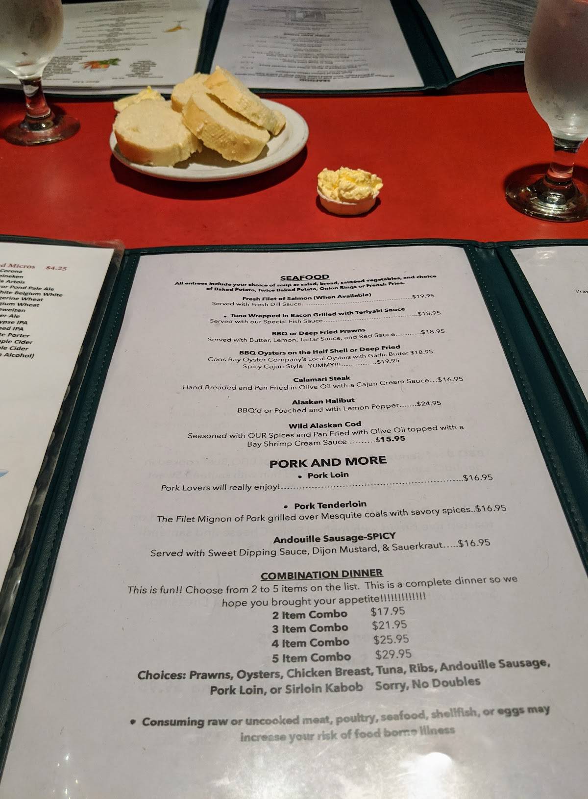 Menu at Coach House BBQ, Coos Bay