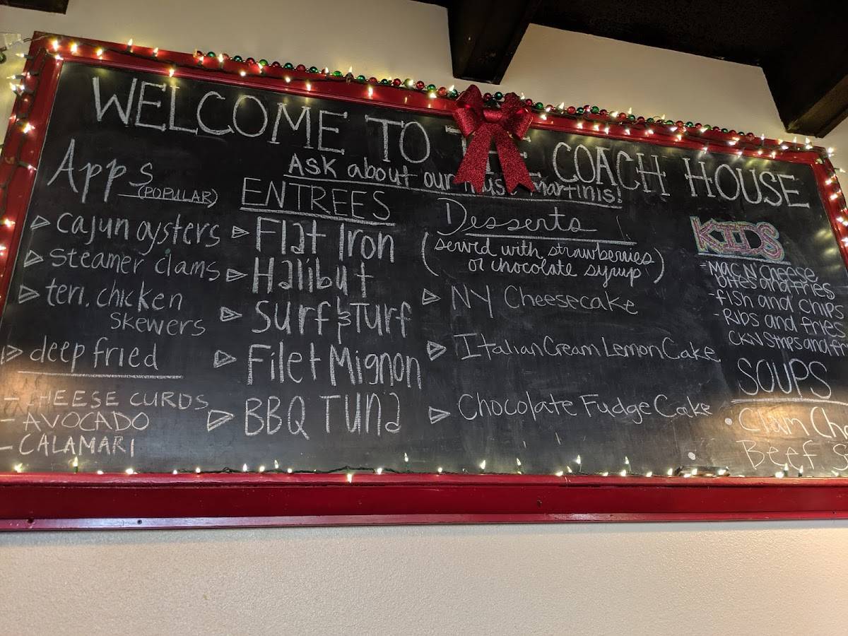 Menu at Coach House BBQ, Coos Bay