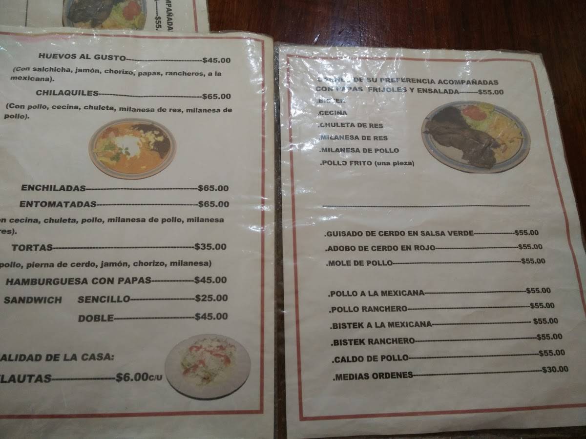 Carta del restaurante Loncheria Las Flautas, Xilitla