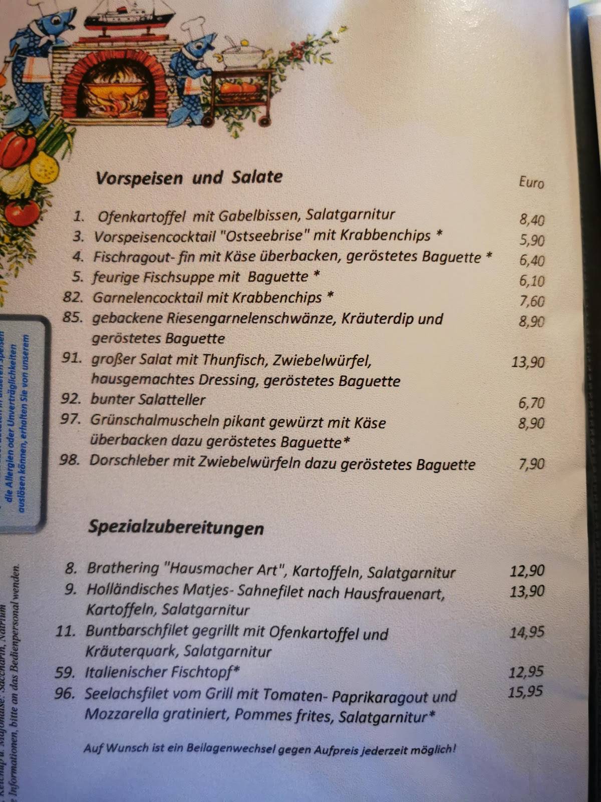 gastmahl des meeres sassnitz speisekarte