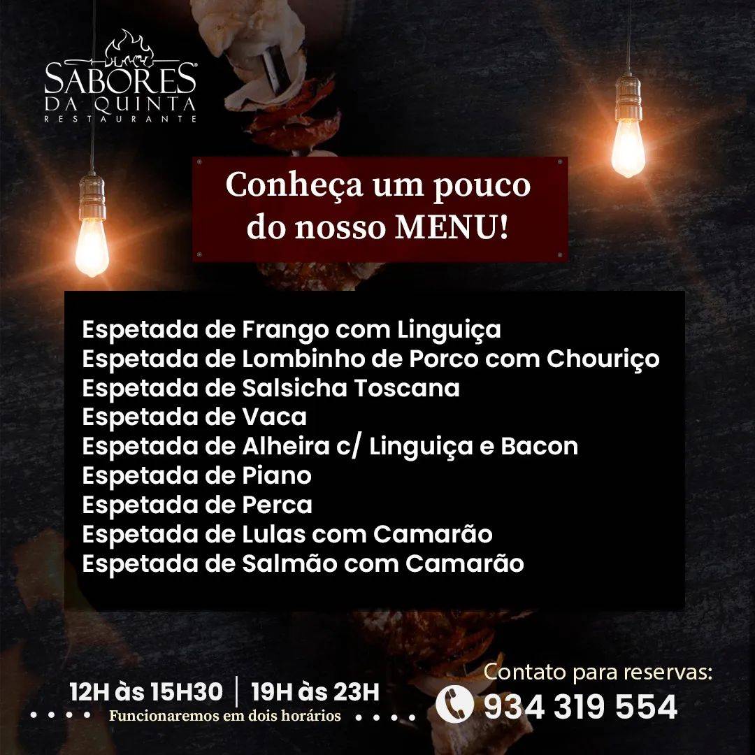 Menu em Restaurante Sabores da Quinta, Quinta do Conde, Av. de