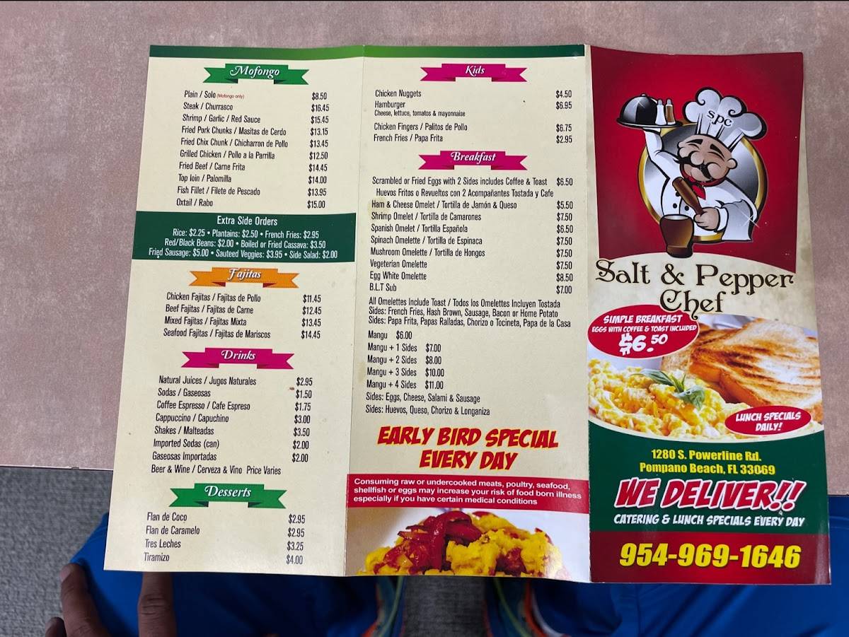 Menu at Salt & Pepper Chef restaurant, Pompano Beach, Powerline Rd 11