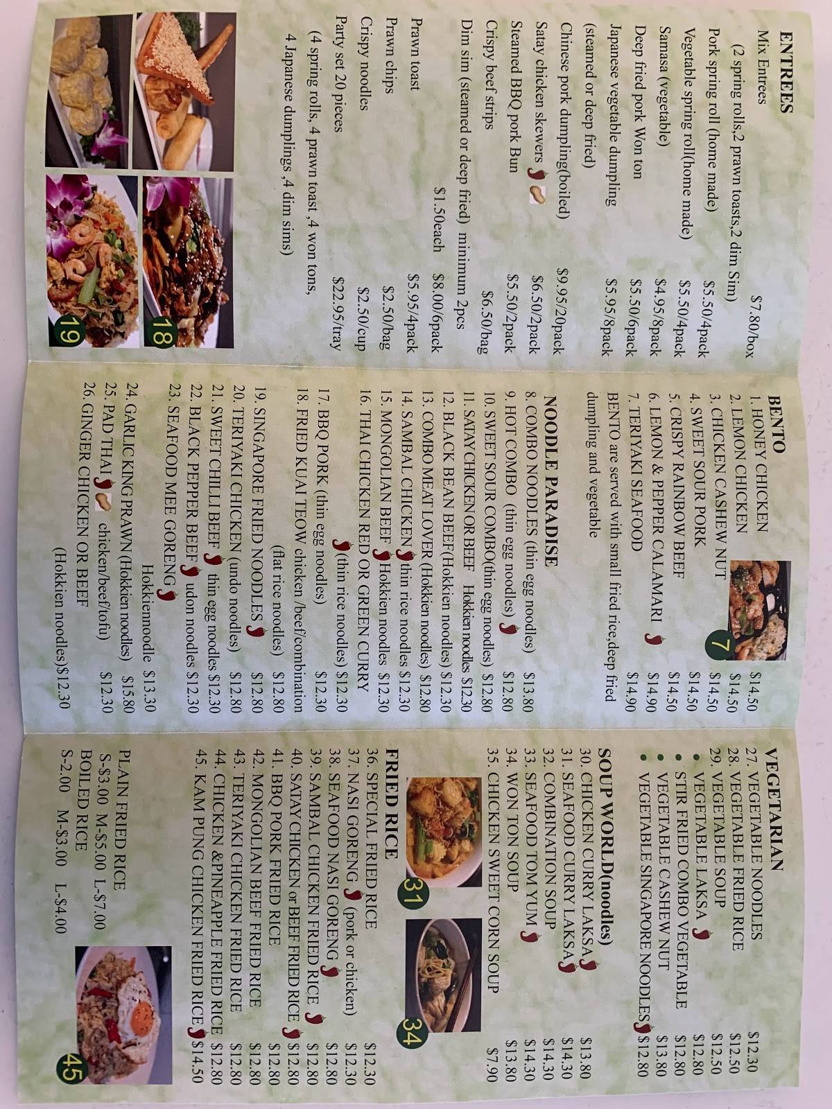 Menu at Mrs Lin's Kitchen restaurant, Adamstown