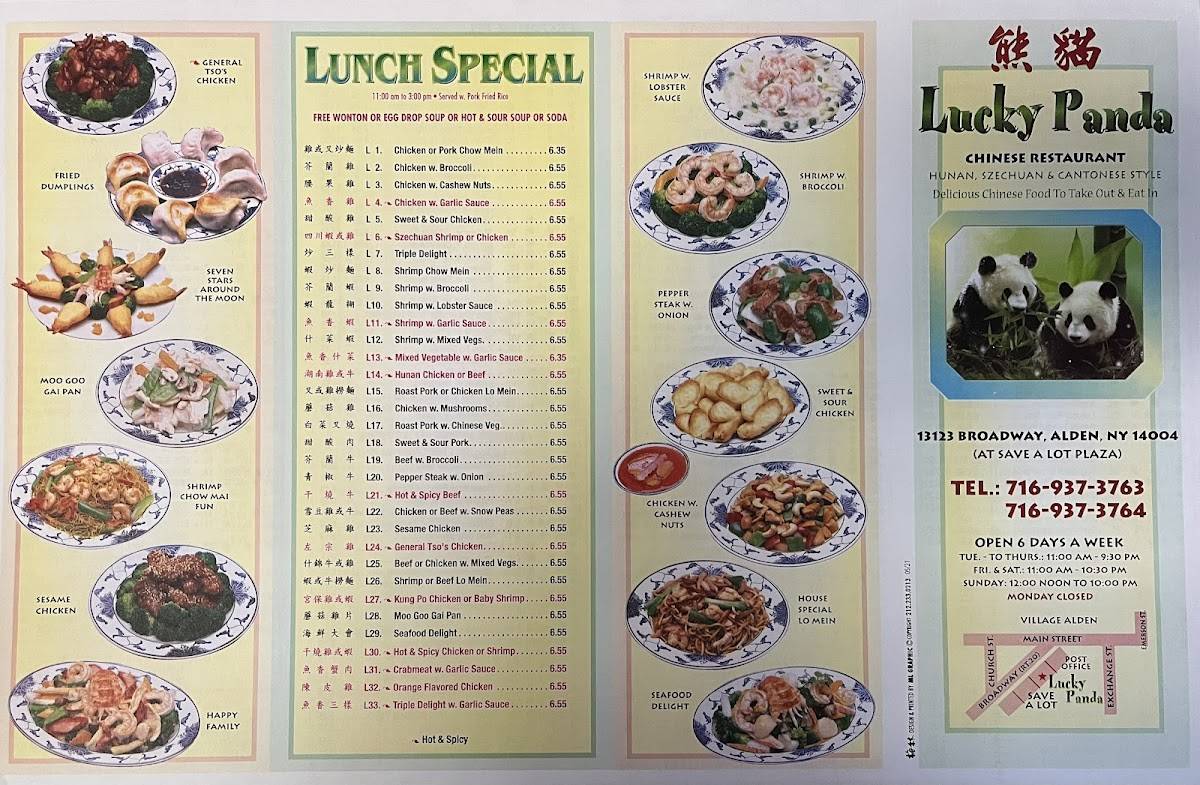 Menu at Lucky Panda Chinese Restaurant, Alden