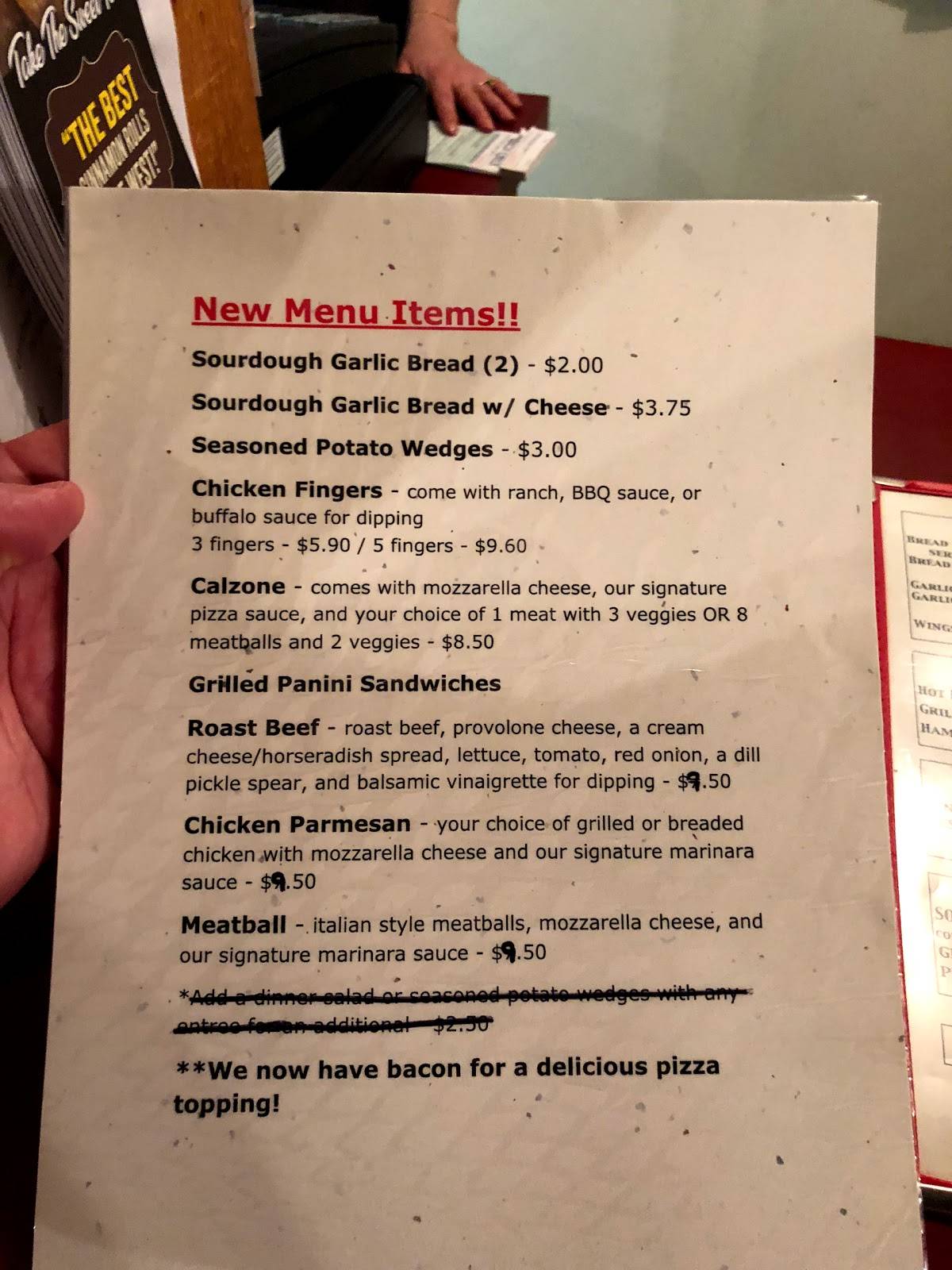 Menu at Pizza Barn, Parowan