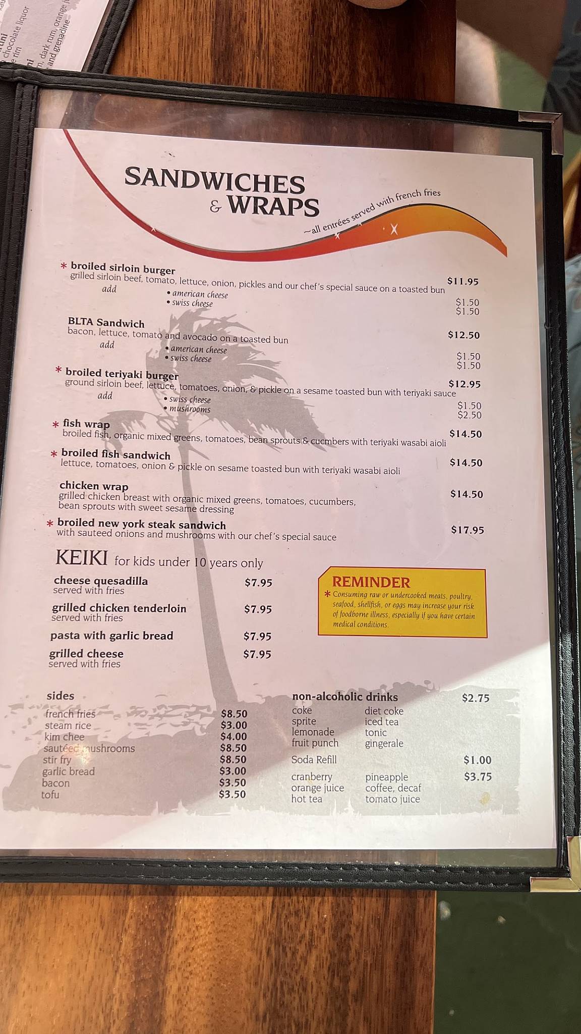 Menu at Port Allen Sunset Grill & Bar, Eleele