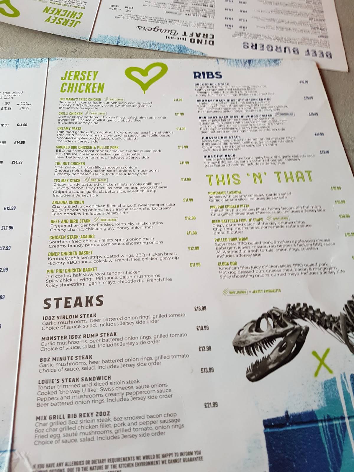Menu at Jersey Street Grill restaurant, Lisburn
