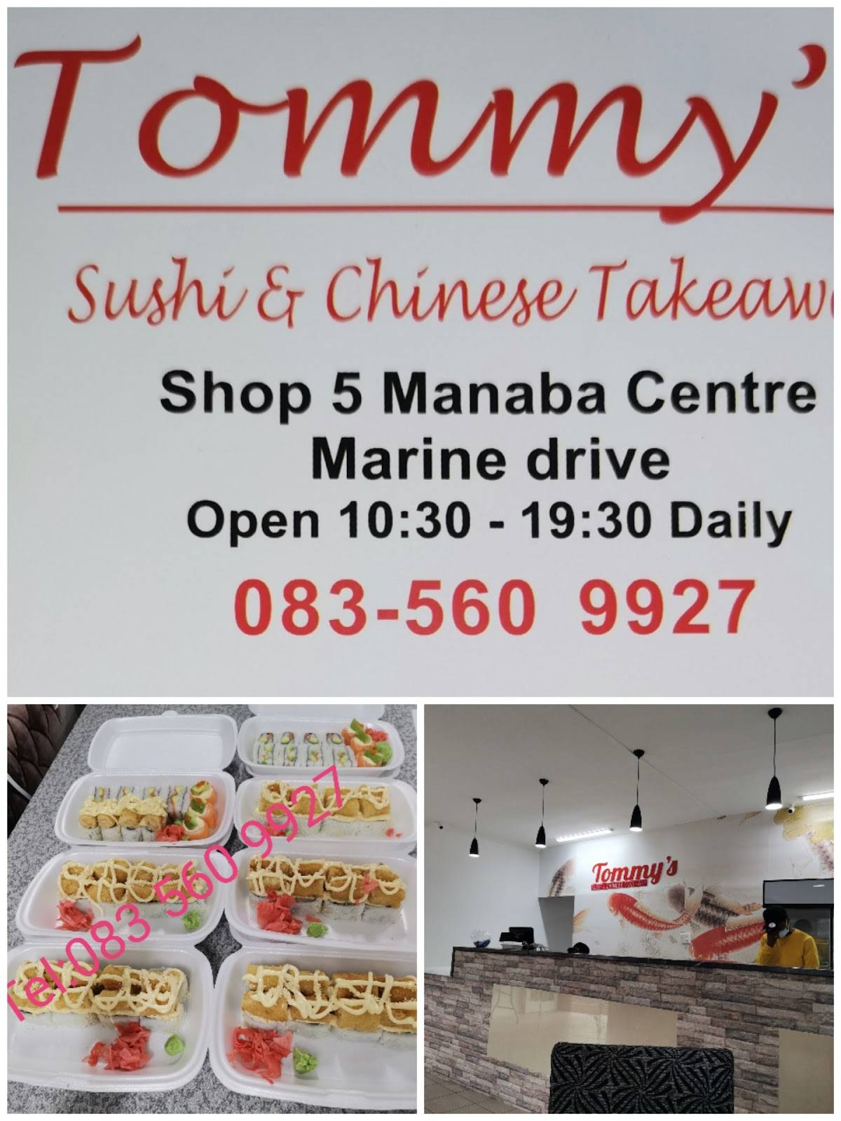 Menu at Tommy sushi manaba restaurant, Margate