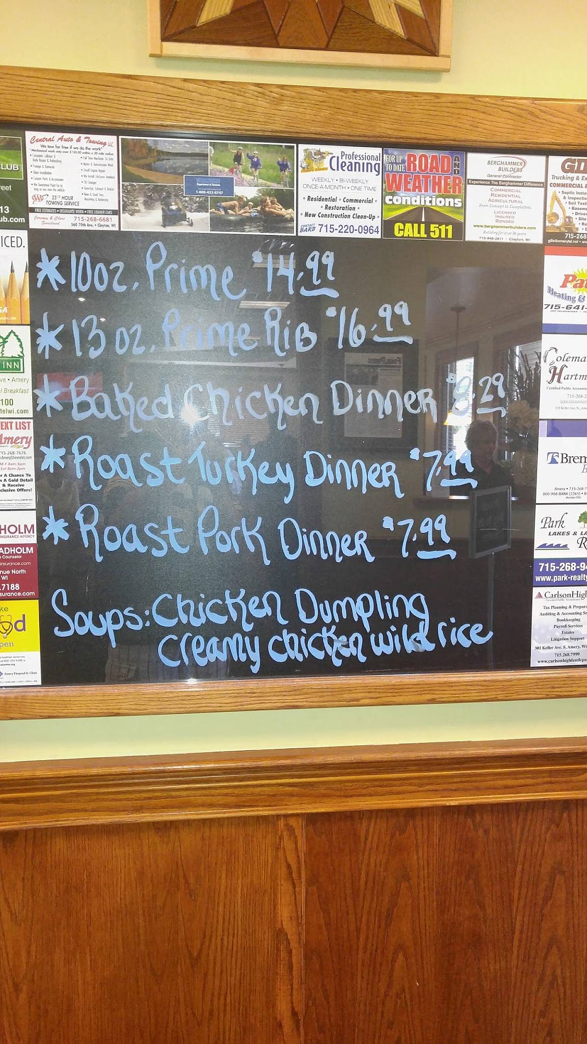 Menu at Amery Family Restaurant, Amery