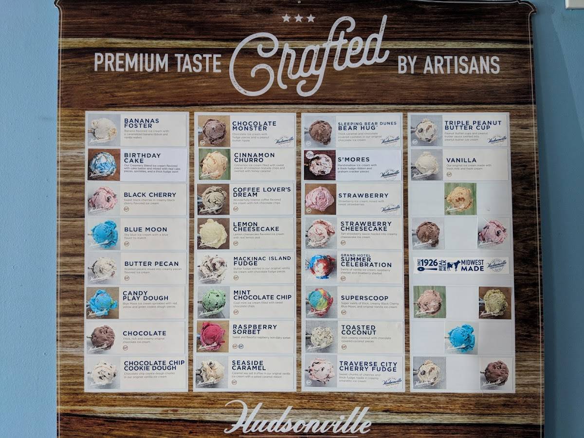 Menu at Shakers Ice Cream Parlor restaurant, Caseville