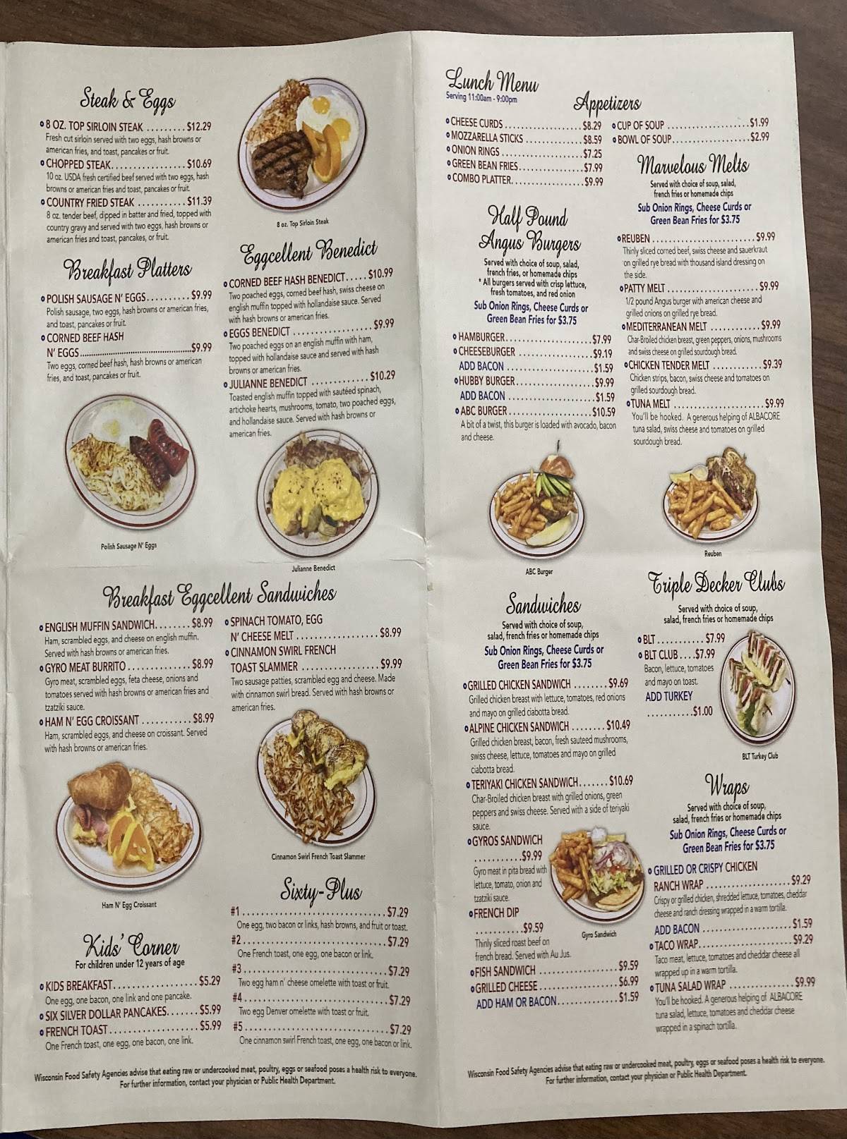 Menu at Amery Family Restaurant, Amery