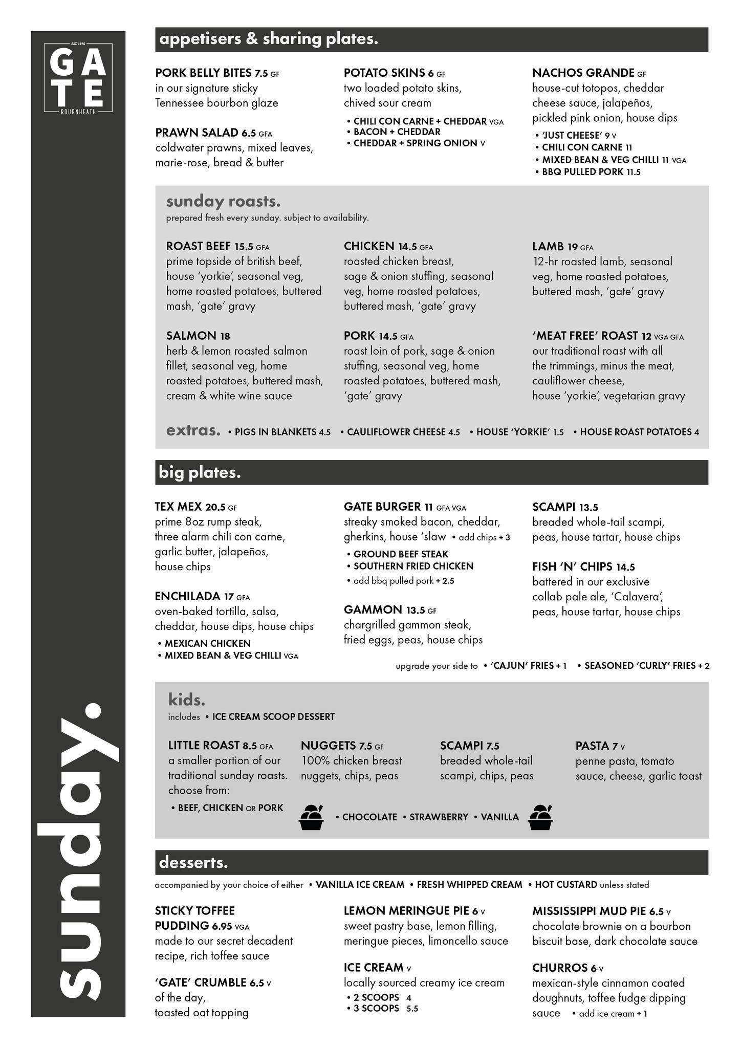 Menu at The Gate at Bournheath pub & bar, Bromsgrove