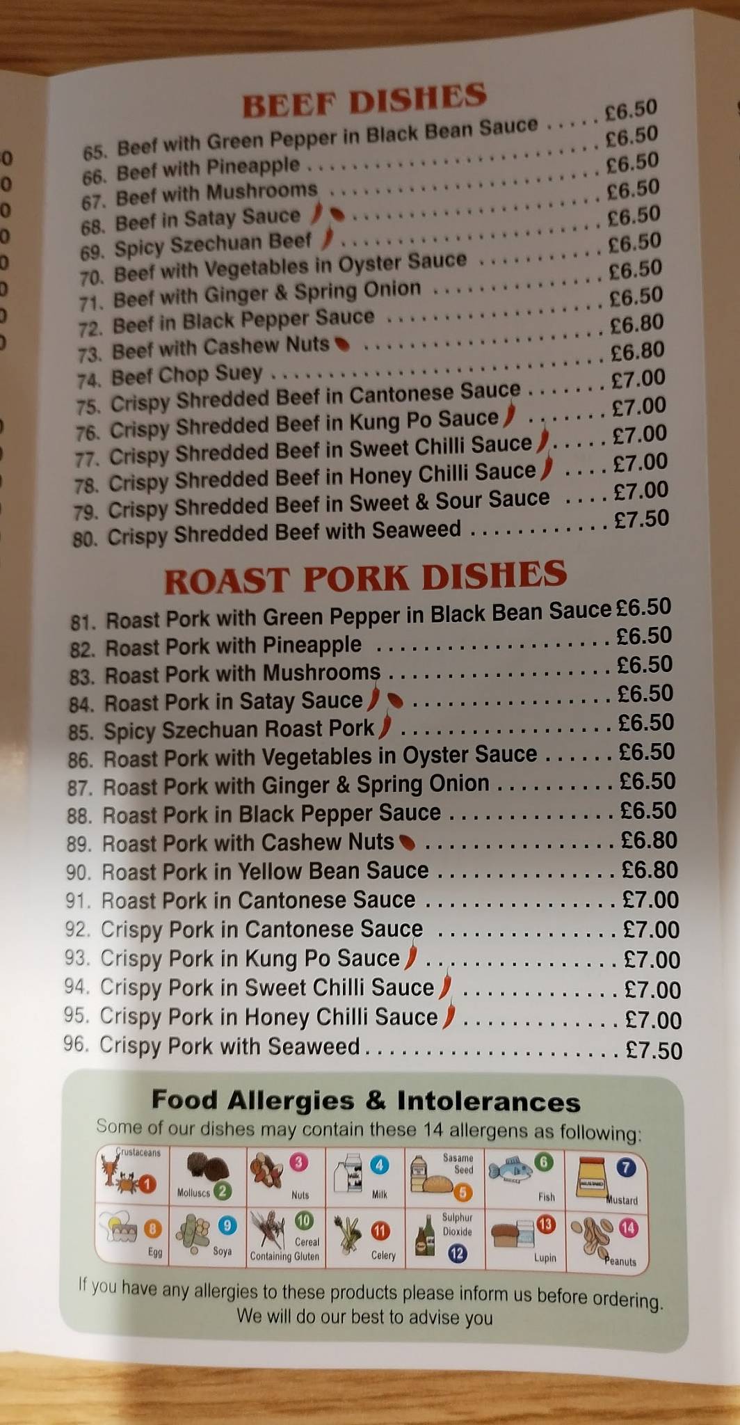 Menu At Ming Chef Chinese Takeaway Restaurant Mablethorpe