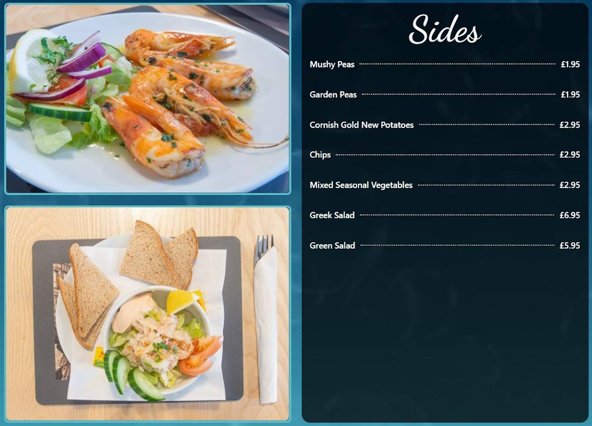 Menu at Platters restaurant, Plymouth, 12 The Barbican