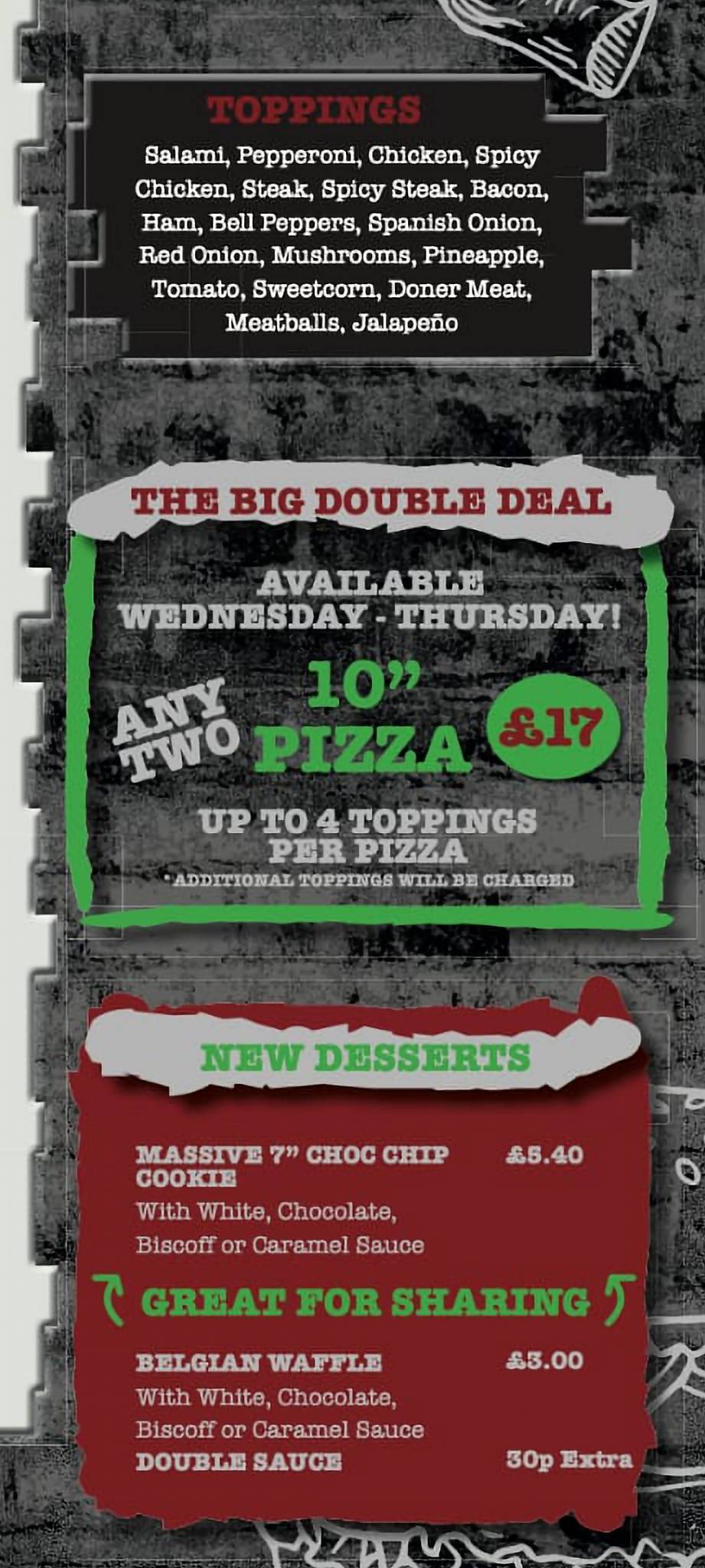 Menu at The Pizza Box Kilrea fast food, Kilrea