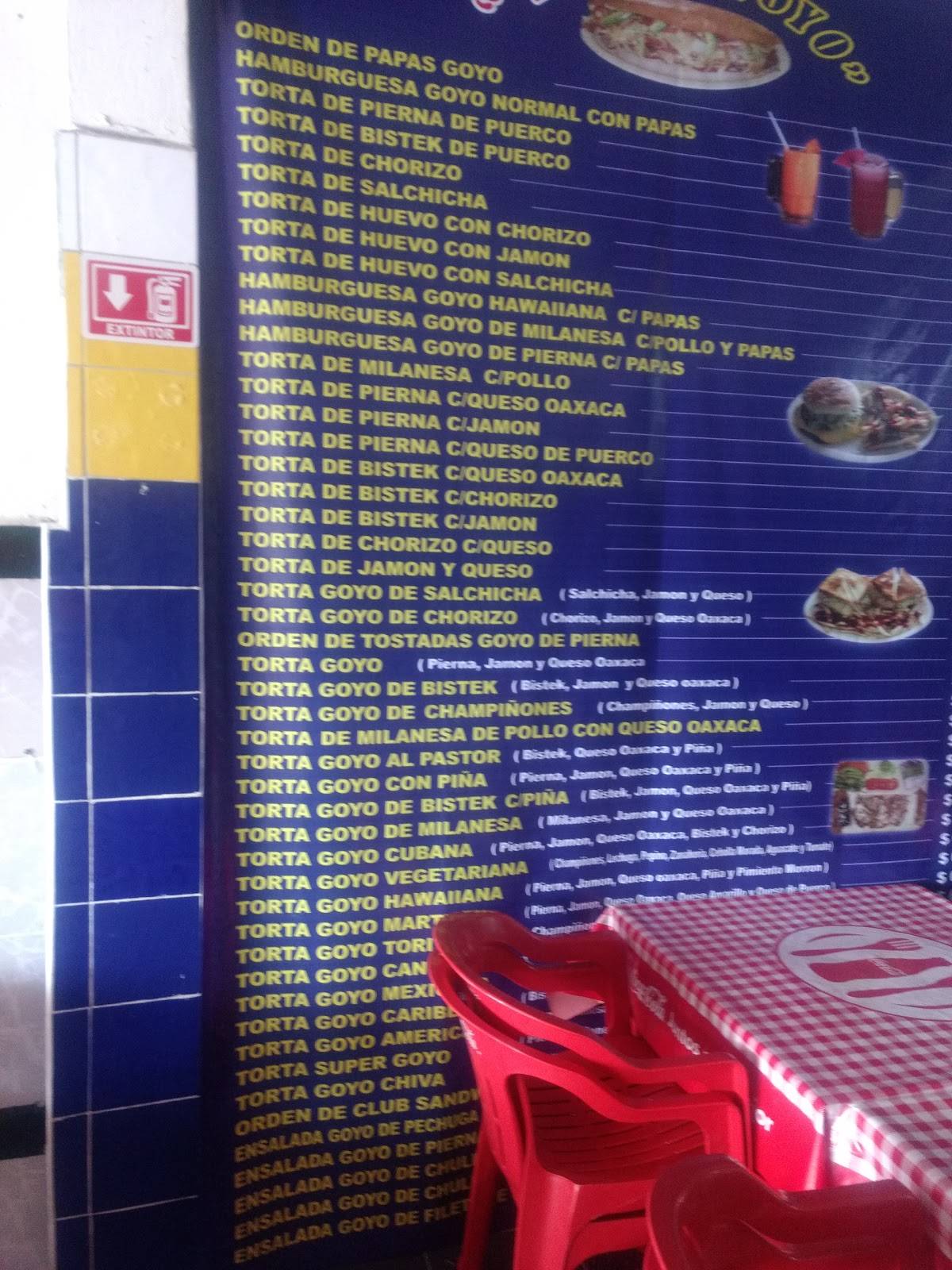 Carta Del Restaurante Tortas Goyo Cancún Av 137 Mza 96 Lote17