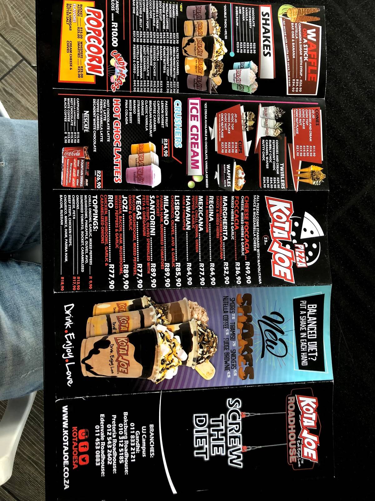 Menu at Kota Joe Roadhouse Boksburg restaurant, Boksburg, 141 N Rand Rd