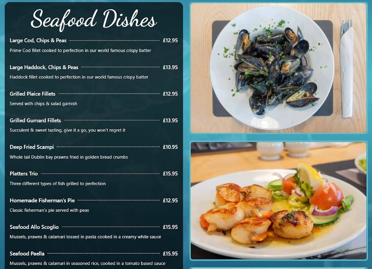 Menu at Platters restaurant, Plymouth, 12 The Barbican