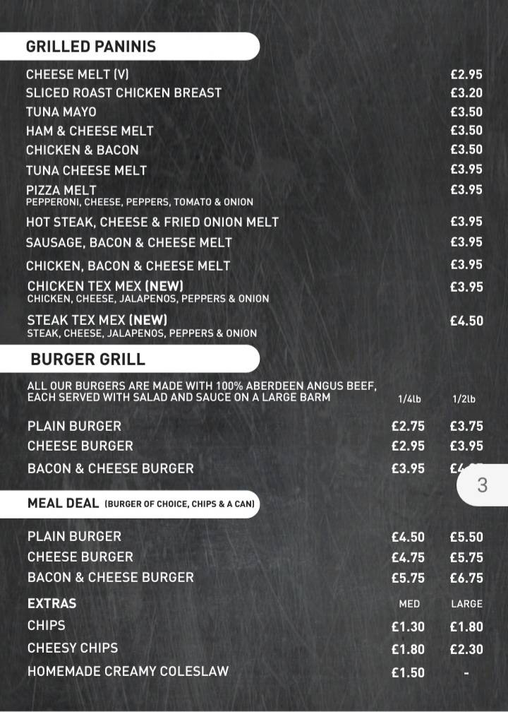 Menu at Cinnamon Coffee & Deli Bar, Widnes