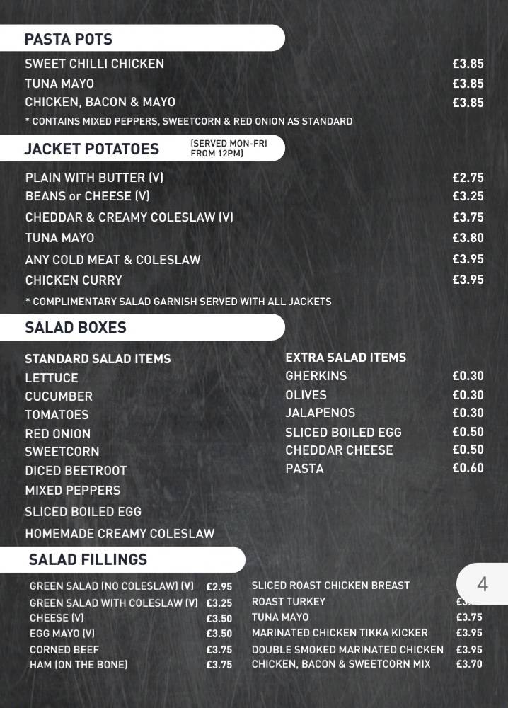 Menu at Cinnamon Coffee & Deli Bar, Widnes