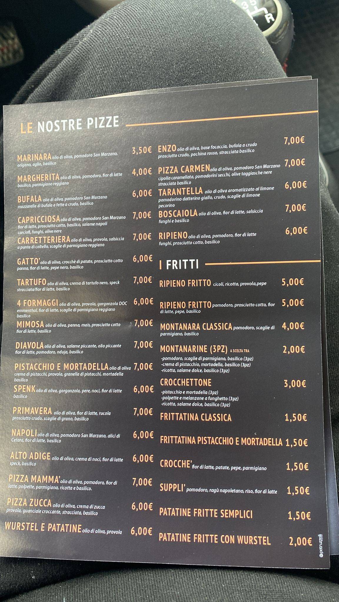 Menu at Pizzeria Gourmet, Casandrino