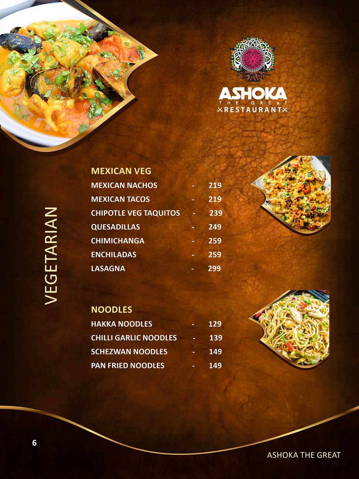Menu at ASHOKA THE GREAT RESTAURANT, Dharwad