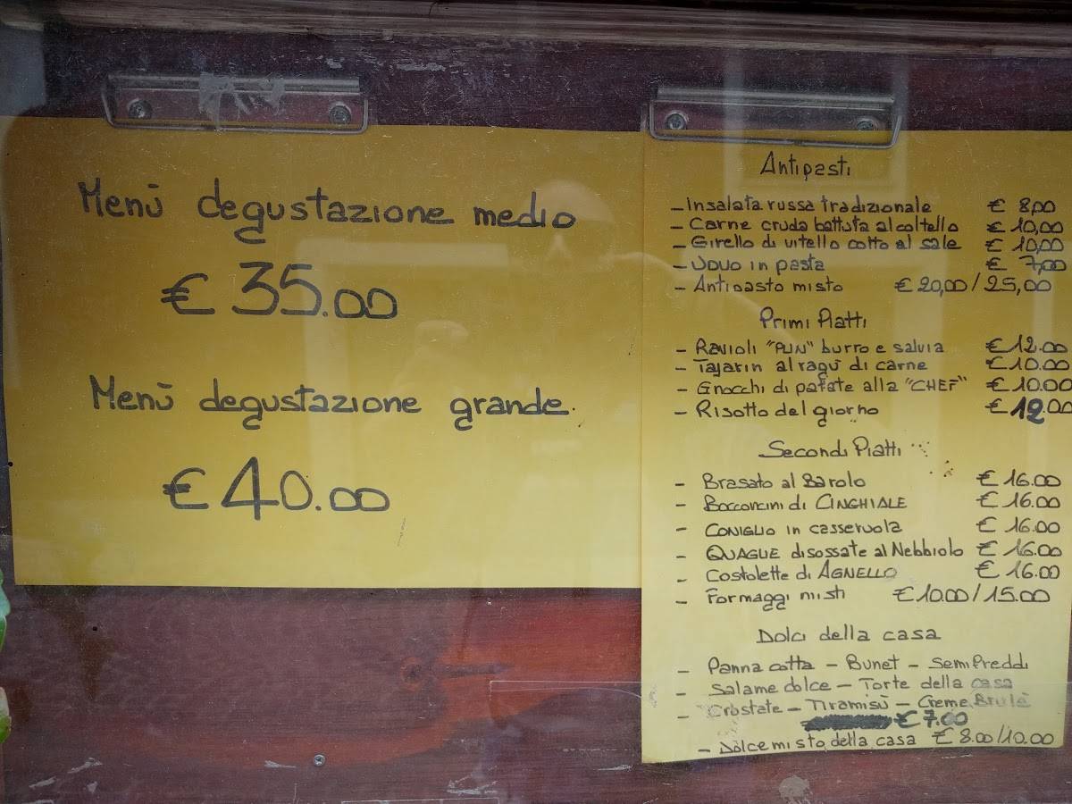 la cantinetta di rignana menu