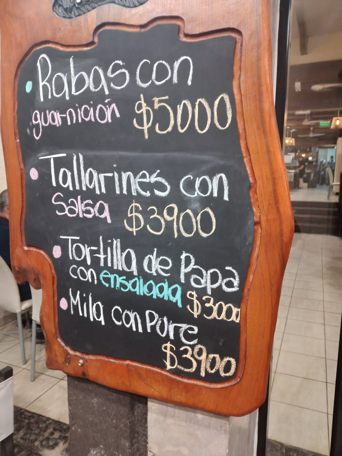 Carta de El Varón Restaurante, Mina Clavero