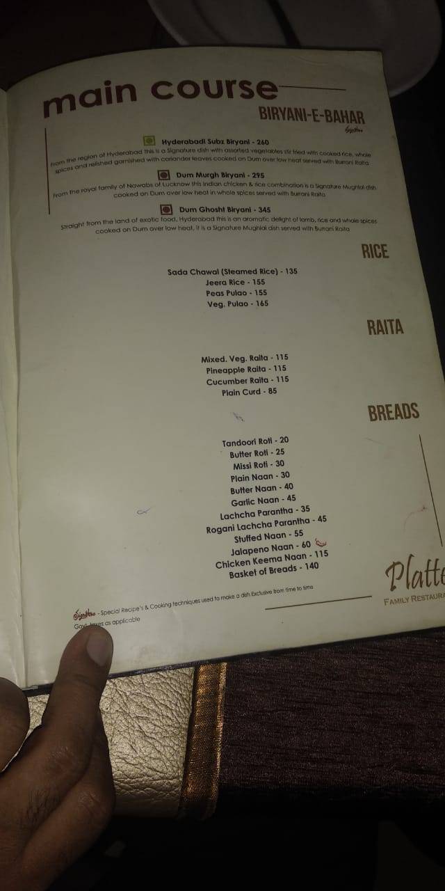 Menu at Platters Restaurant & Bar, Bathinda, 100 Feet Rd