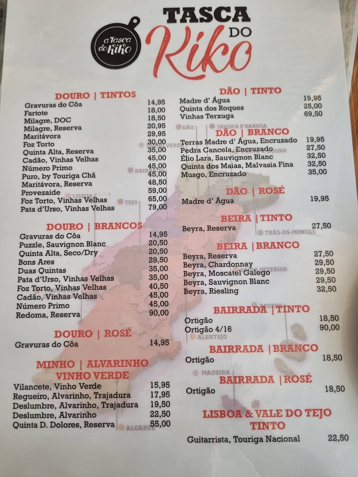 Menu Em Tasca Do Kiko Pub Bar Lagos