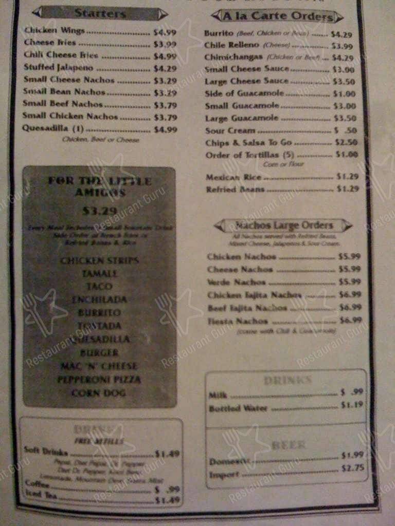 Menu at El Jalapeno Grill restaurant, Collinsville