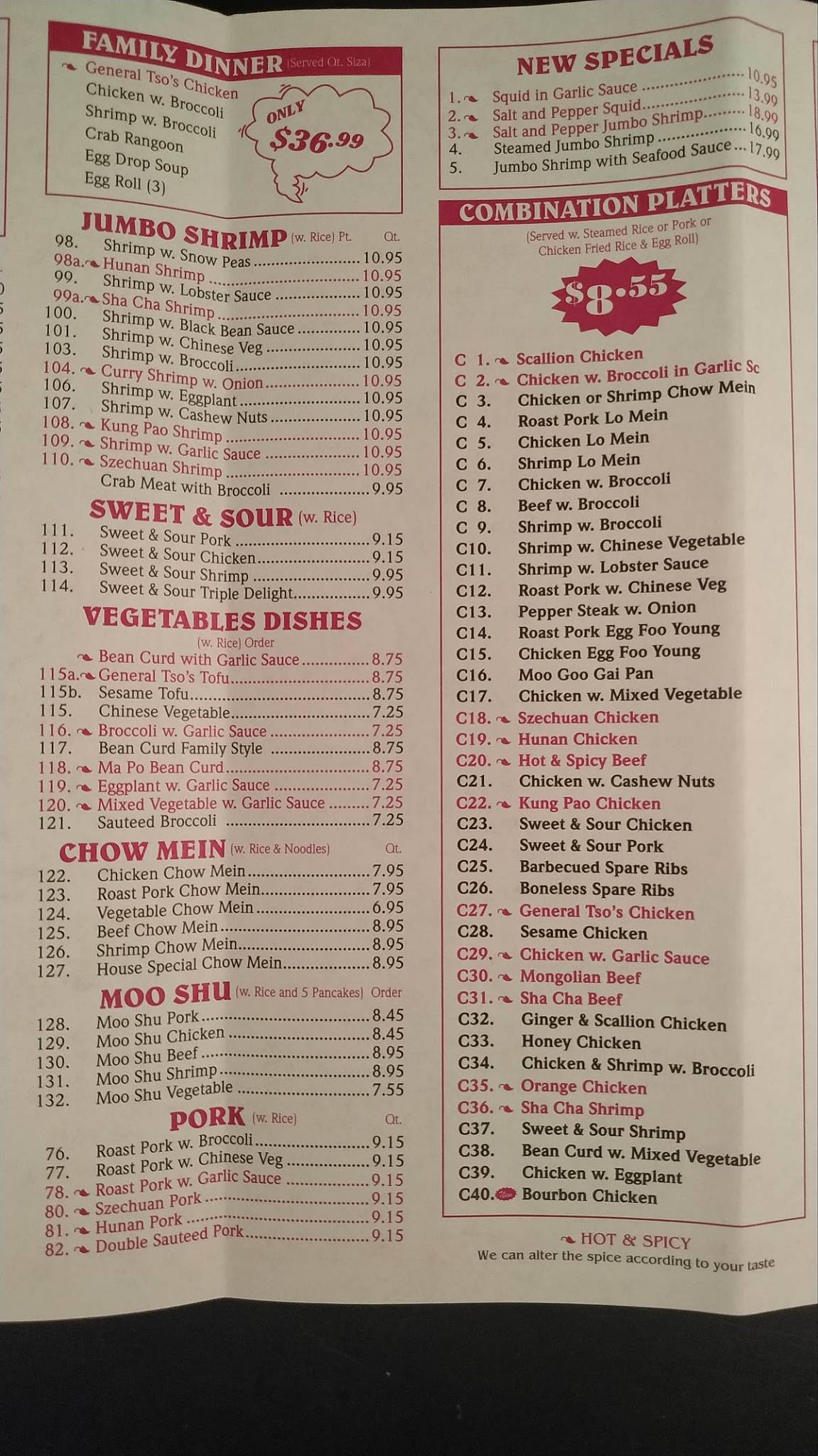 Menu At Fu Shing Restaurant Charlotte Mt Holly Huntersville Rd