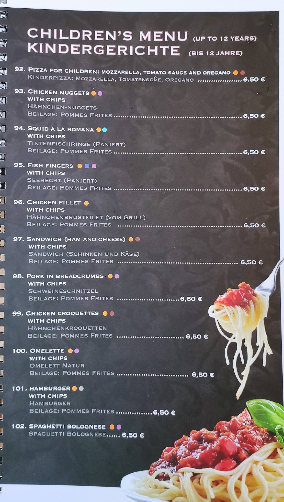 Menu at Steak House Pizzeria Venecia, Cales de Mallorca