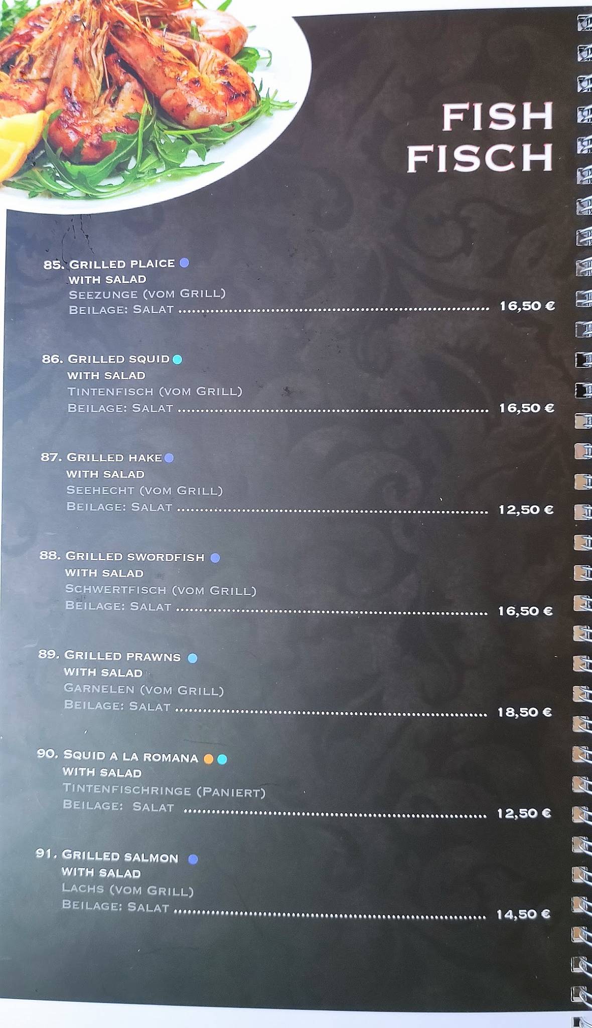 Menu at Steak House Pizzeria Venecia, Cales de Mallorca