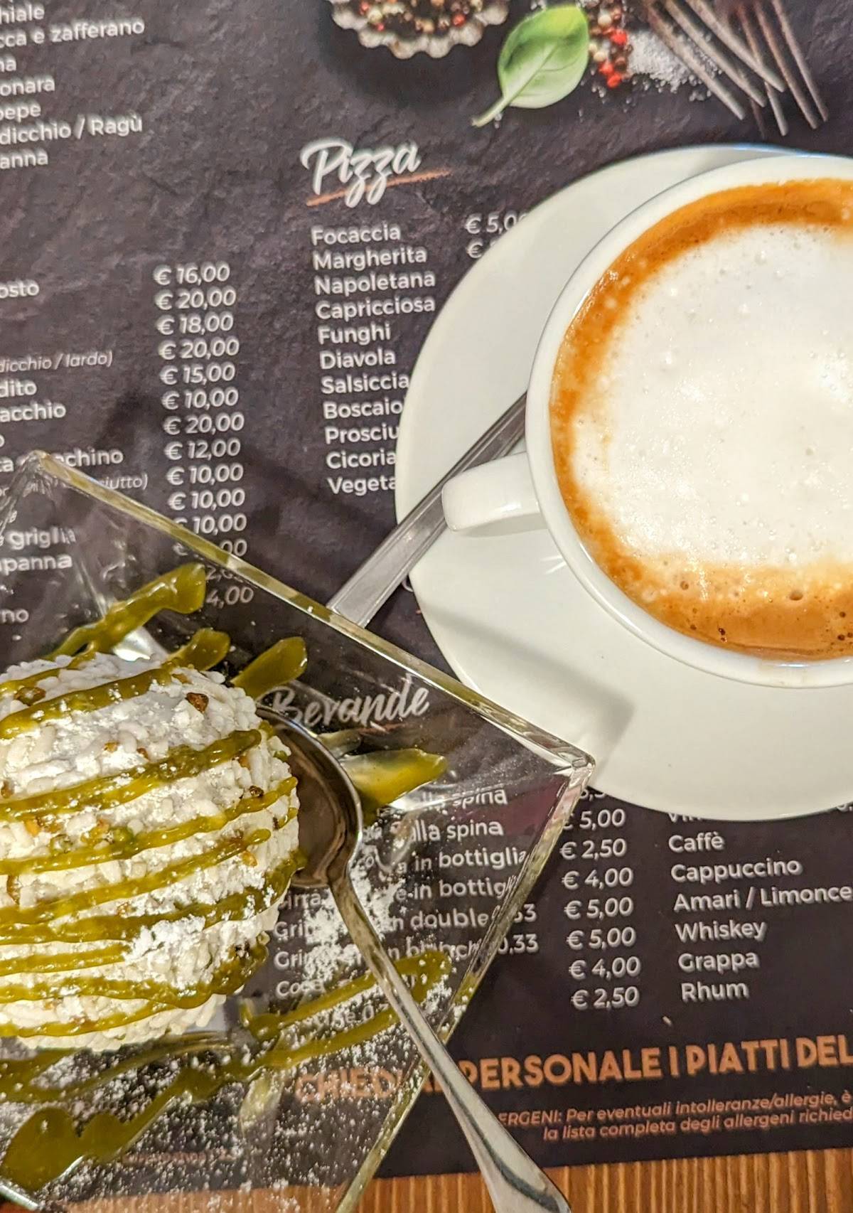 Menu da Arte e Vino ristorante, Castel Gandolfo