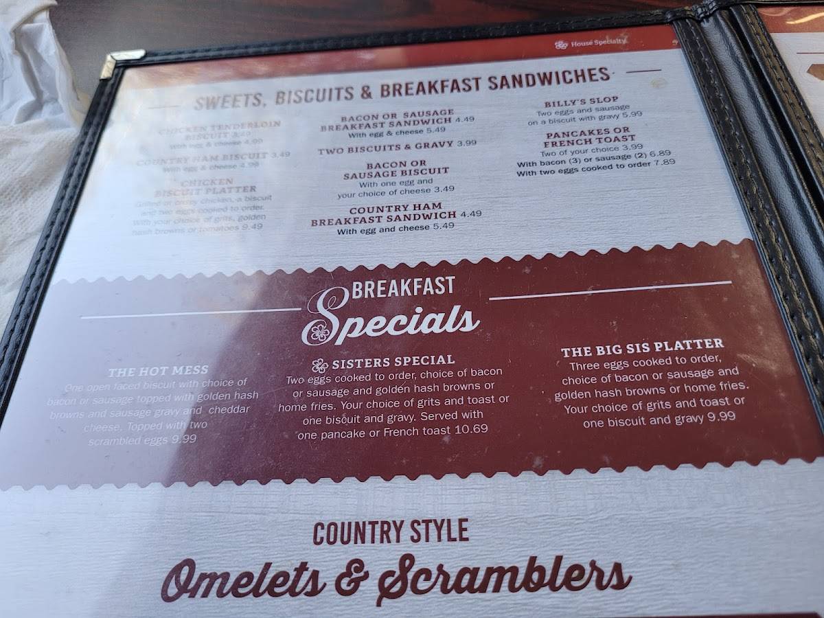 Menu at Sister's Family Restaurant, Loganville, GA20