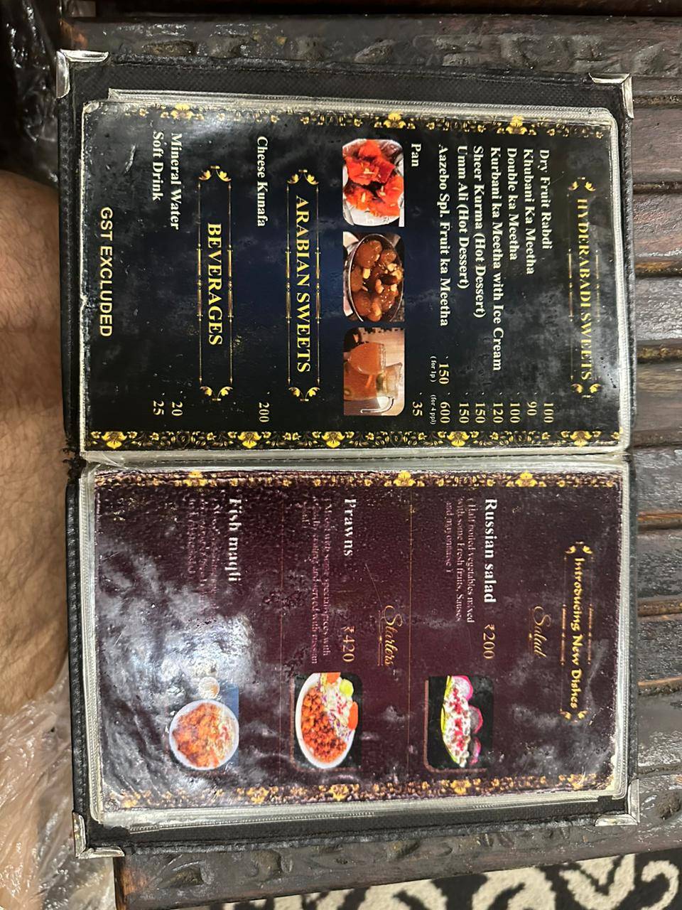 Menu At Aazebo-The Royal Arabian Restaurant, Hyderabad, 1-90/2/A