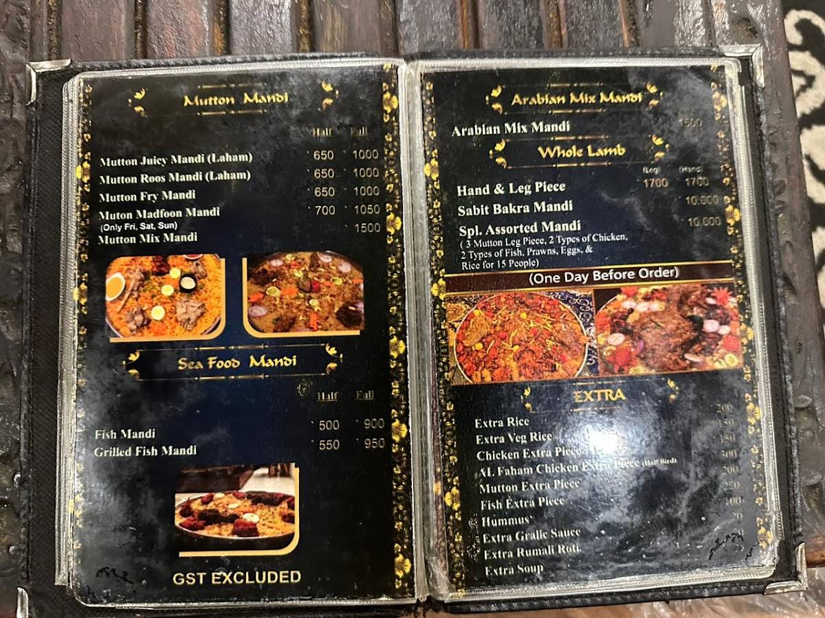 Menu At Aazebo-The Royal Arabian Restaurant, Hyderabad, 1-90/2/A