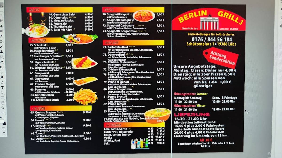 Speisekarte Von Berlin Grill 3 Restaurant L bz Speisekarte Von Berlin Grill 3 Restaurant L bz